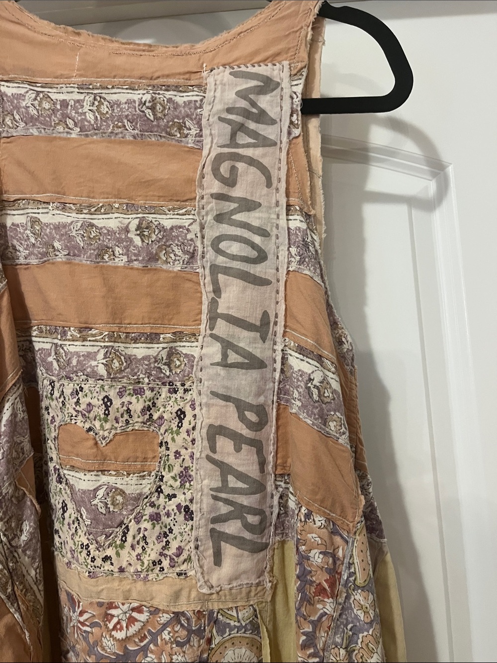 Magnolia Pearl Peach, Cream & Beige Patchwork Maxi Dress NWT - Picture 6 of 8
